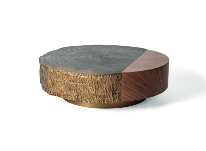Coffee table Side table Designer Table Round Brown Living room table